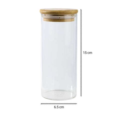 Jual Toples Kaca Tutup Kayu Kedap Udara Borosilicate Glass Storage Jar