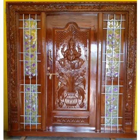 Brown Burma Teak Vengai Padouck Kerala Teak Wood Exterior Door Frame