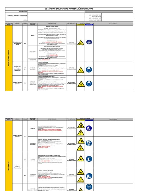 Pdf Matriz De Selecci N De Epis Y Epp Modelo Dokumen Tips