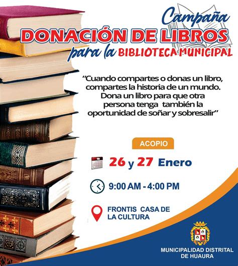 MUNICIPALIDAD DE HUAURA realiza Campaña de Recolección de LIBROS 26 y