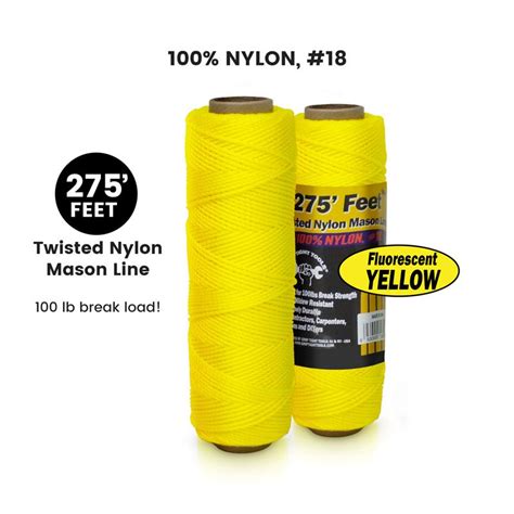 Twisted Nylon Mason Line Yellow Buy Bulk Hardware