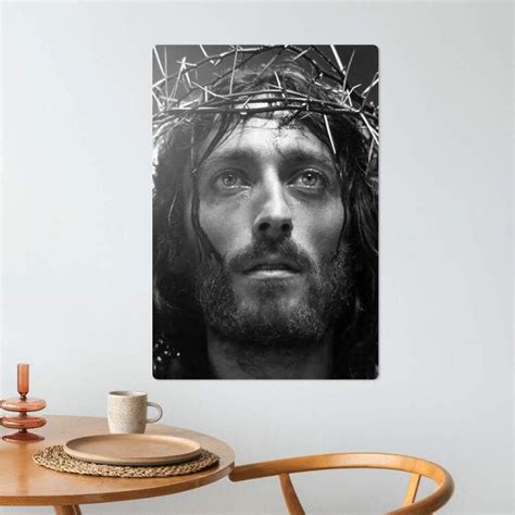 Placa Decorativa Fé E Religião Jesus Cristo Preto E Branco Fran Adesivos De Parede