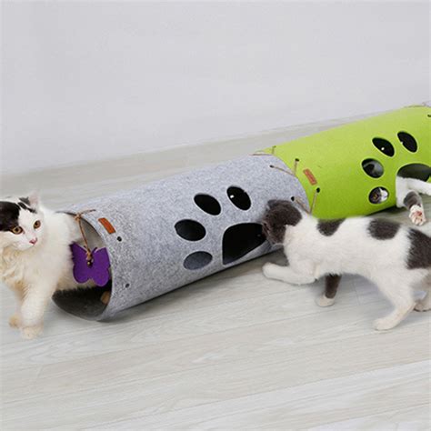 Doglemi Diy Natural Felt Cats Tunnel Mat Combination Stitching Folding