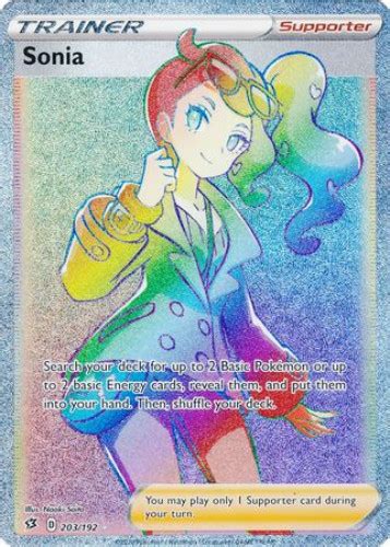 Pokemon Card Rebel Clash 203 192 Sonia Secret Rare Holo Mint