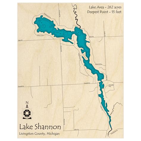 Lake Shannon 3d Custom Wood Map Lake Art Llc