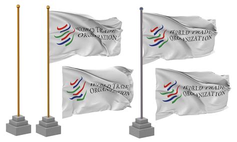 World Trade Organization Wto Flag Waving Different Style With Stand