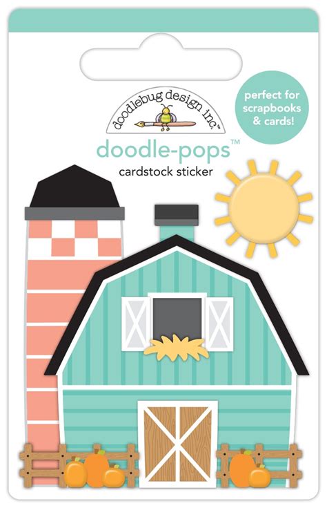 Doodlebug Doodle Pops 3D Sticker Barn In The USA Farmhouse 842715086241