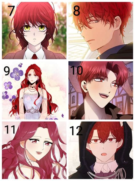 Red Haired Manhwa Characters Manhwa Manga Collection Anime