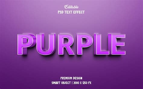 Efecto De Texto Editable D P Rpura Archivo Psd Premium