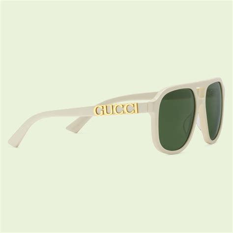 Navigator Frame Sunglasses In Ivory Acetate GUCCI NO