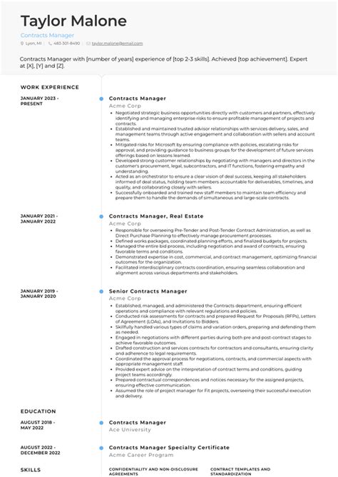 3 Contracts Manager Resume Examples And Templates