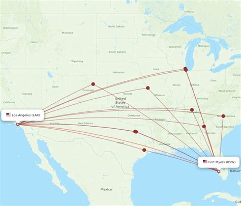 All Flight Routes From Los Angeles To Fort Myers Lax To Rsw Flight