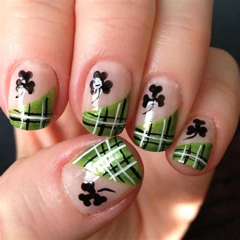 Amazon St Patrick S Day Press On Nails Green French Fake Nails