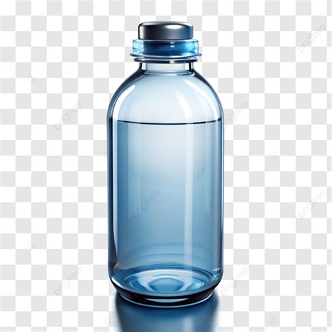 Blue Plastic Water Bottle With Cap Isolated On Black Background Water