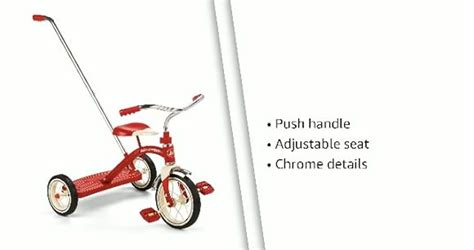 Amazon.com: Radio Flyer Classic Tricycle with Push Handle, Red Trike ...