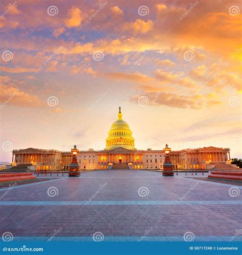 Capitol Building Washington Dc Sunset Us Congress Stock Photo Image