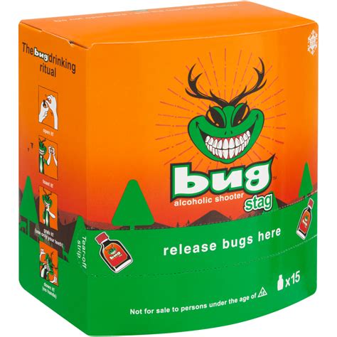 Bug Stag Alcoholic Shooter 15 X 20ml Premix Shooters Spirits