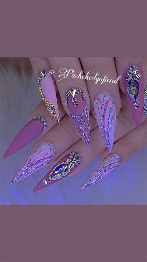 Beautiful Gorgeous Fake Nail Design Fall Glitter Nail False Nail Art Stone Multi Color Nail