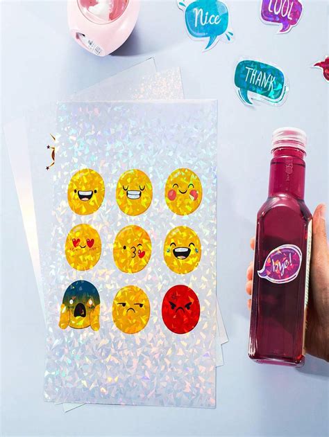 24 Sheets Holographic Transparent Paper, A4 Size Printable Holographic