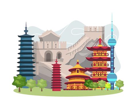 Premium Vector Illustration China Landmark