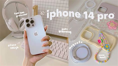 Iphone 14 Pro Silver 🌸 Unboxing Setup Accessories Camera Test