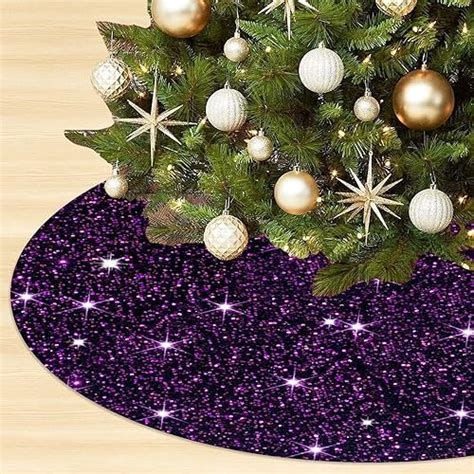 Amazon.com: 36 Inches Gold Tree Skirt Small Christmas Tree Skirts Glitter Sequins Velvet Tree ...