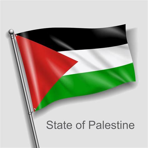 A bandeira nacional da palestina na ásia | Vetor Premium