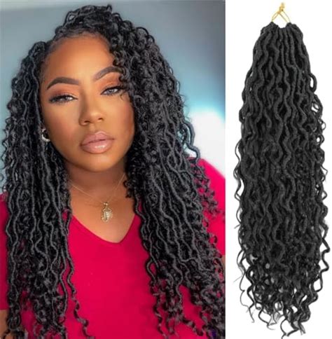 18 Inch Black Faux Locs Crochet Hair 8 Pack Goddess Locs Crochet Hair Soft Boho