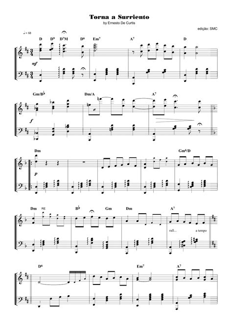 Torna A Surriento Arr Piano Sheet Music V Rios Piano Solo