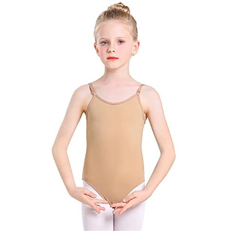Monbessi Justaucorps de danse nude pour fille Sans couture Avec bretelles réglables Nude