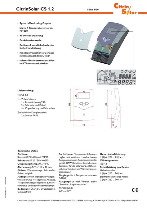 Lieferumfang Funktionen Temperaturdifferenzregler Mit Optional