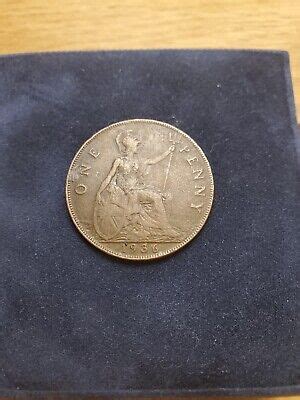 Extremely Rare 1936 One Penny King George V British Coin Unique VERY