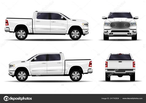 Premium Vector Realistic Truck Front View Side View