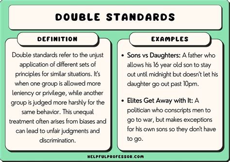 Double Standards Examples