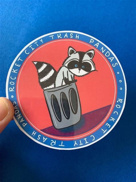 Trash Panda Sticker Rocket City Trash Pandas Sticker Etsy