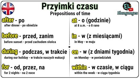 Przyimki Czasu Po Angielsku Prepositions Of Time In English YouTube