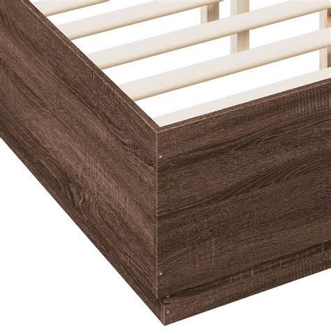 Bed Frame Brown Oak 120x190 Cm Small Double Engineered Wood · Massive