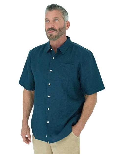 Buy Short Fin Mens Short Sleeve Button Down Shirt Made With 100 Linen Online Topofstyle