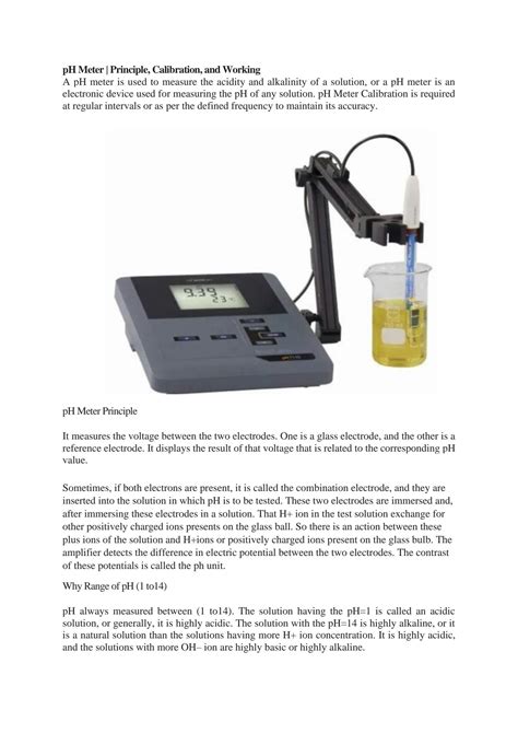 SOLUTION Ph Meter Principle Calibration And Working Studypool