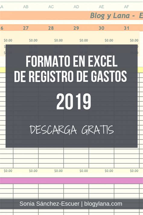 Formato De Registro De Gastos En Excel