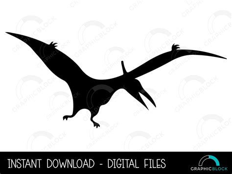 Pterodactyl Silhouette Svg Flying Dinosaur Png Dino Vector