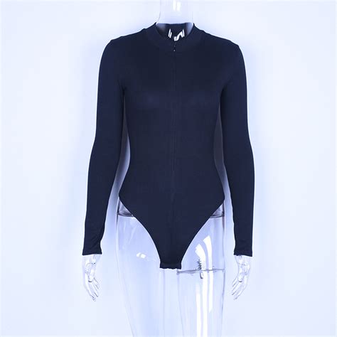 Ribbed Knit Long Sleeve Zipper High Neck Bodycon Sexy Body 2019 Autumn