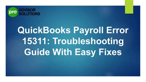 How To Rectify Quickbooks Payroll Error