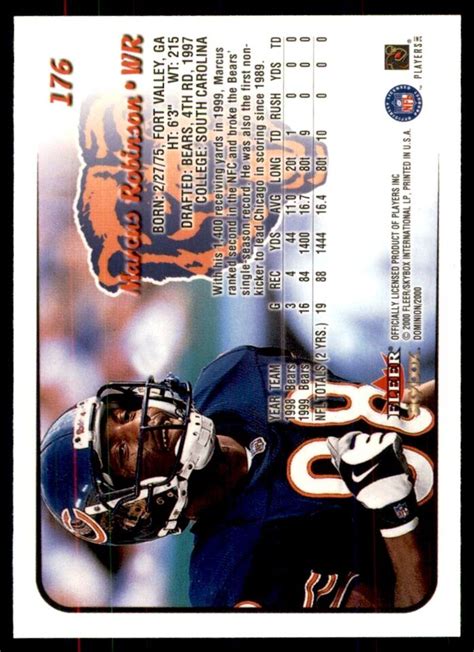 2000 FLEER DOMINION MARCUS ROBINSON CHICAGO BEARS 176 EBay