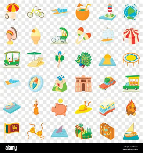 Adventure Icons Set Cartoon Style Stock Vector Image And Art Alamy