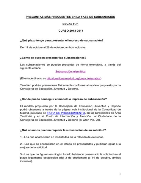 Preguntas M S Frecuentes En La Fase De Subsanaci N De La Solicitud