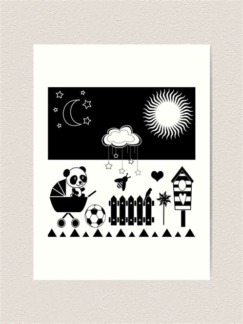 Black White Visual Stimulation Images For Babies Art Print For