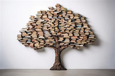 Premium Photo A Tree Made Of Books