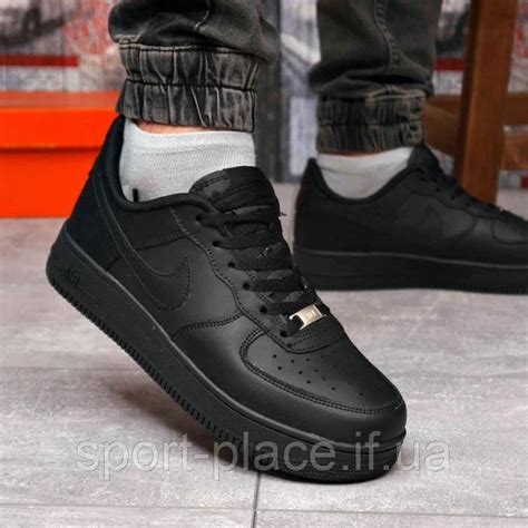 Мужские кроссовки Nike Air Force 1 Low Black Найк Аир Форс (Форсы ...