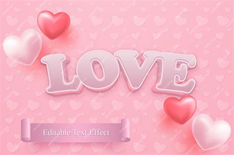 Premium Vector Love Story 3d Editable Text Effect In Pink Color